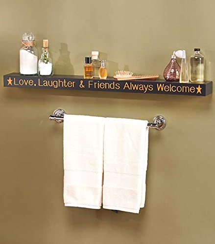 Love Laughter & Friends Always Welcome Inspirational Sentiment Primitive Country Wall Mounted Ledge Shelves