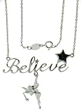 Sterling Silver Disney Tinkerbell Believe Necklace