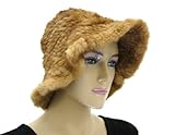 100% Mink Knit Fur Hat On Sale - Whiskey