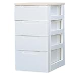 アイリスオーヤマ ◆浅型 幅32.4cm×奥行41cm◆ ウッドトップチェスト(4段) HG-3231SB ホワイト/ナチュラル