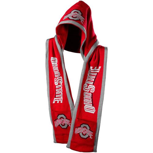 Ohio State Buckeyes 2011 Team Stripe Hooded Knit Scarf w/ Pockets