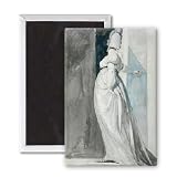 Back View of a Standing Female, called Mrs... - 3x2 inch Fridge Magnet - large magnetic button - Magnet