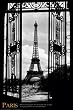 Eiffel Tower (Through Gates, 1909) Art Poster Print - 24" X 36"