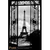 Eiffel Tower (Through Gates, 1909) Framed Art Poster Print - 24 X 36 by Poster Revolution