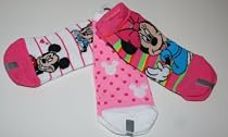 Disney Minnie Mouse Girl's Socks 3 Pair-3 Designs Size: 6-8.5
