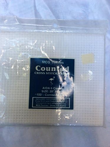 6 Count Aida White Cross Stitch Fabric 20" x 24"