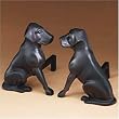 Black Lab Dog Andiron Set of Two for Fireplace