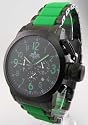 MENS CROTON STEEL BLACK IP CASE CHRONO DATE WATCH CC311220BKGR