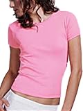 American Apparel 4321 Baby Rib Cap Sleeve T - Best Fitting T for Women