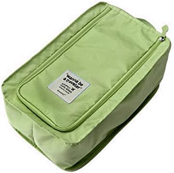 Simmer Portable Waterproof Travel Shoe Tote Bag/case/organizer,hold 3 Pairs of Shoes,perfect for Travel/ Business Trip/ourdoor Sport (Green -01)(give a Random Color Coasters)
