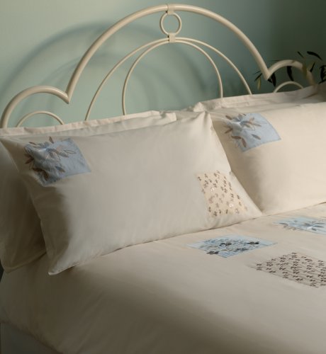 Embroidered Floral Patch Pillowcase
