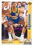 Marcus Liberty Autographed/Hand Signed Basketball card (Denver Nuggets) 1991 Upper Deck #222