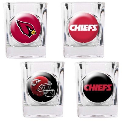 Arizona Cardinals - 4 Piece Square Shot Glass Set w/Individual Logos
