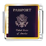 Usa Passport Italian Charms Bracelet Link