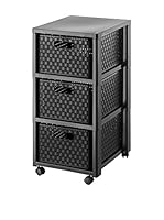 Rotho Mueble con Cestas Tower Country Rattan Negro/Negro