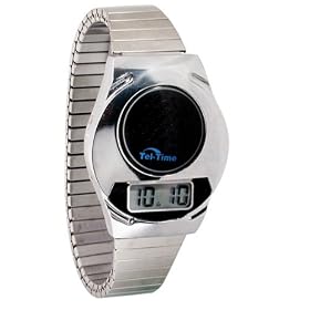 Talking Watch with Chrome Expansion Band Unisex