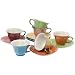 Yedi Houseware Inside Out Heart Cups and Saucers, Set of 6, Assorted/Platinum, 5 Oz.