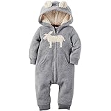 カーターズ ロンパース carter's 男の子用グレーふわふわトナカイ耳付きフードフリース地ジャンプスーツ (18months(78-83cm)) [並行輸入品]