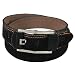 Black Kale Wensen Imprinted Wide Belt with Color Stitches