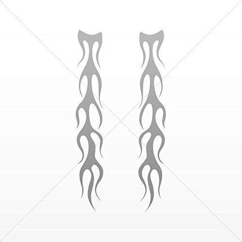 Decals Decal Pair Of Long Flames Pattern Tablet Laptop Weatherproof Sp Gray (10 X 1.58 In)