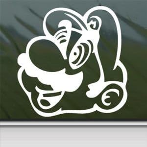 Super Mario Brothers White Sticker Decal Car Window Wall Macbook Notebook Laptop Sticker Decal