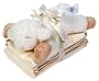 Cloud b Baby Sleep Sheep with Rattle and 3 Spill Cloths - Natural