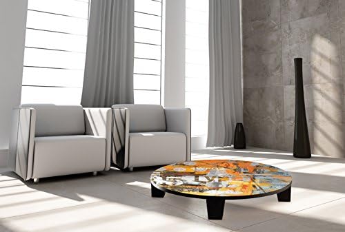 TAF DECOR TAF-ATSVN004A "Move on 56" Art Coffee Table, 35" x 35" x 7.5"