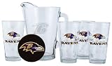 Baltimore Ravens Pint Glasses and Beer Pitcher Set | Baltimore Ravens Gift Set