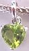 Silver Plated Charm Dangle Fits Pandora Heart Shape with Lime Green Stone
