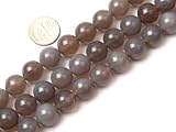 12mm Round Gemstone gray Agate beads strand 15