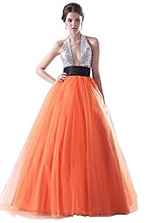Halter Mesh Evening Dress/Bridesmaid Dress/Prom Dress 