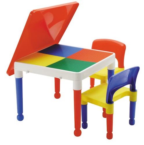 Brand NEW in Box and Lego and/or Duplo Compatible 2 in 1 Block Brick Construction Table and Chair Set Great for Crafts, Puzzles, Play Doh, Like Tot Tutors