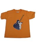 Mis Tee V-Us - Toddler Boys Short Sleeve Guitar T-Shirt, Tangerine Orange (Size 4T)