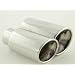 FK-Automotive Auspuffendrohr Auspuffblende Edelstahl universal rechts, oval 140x89 mm