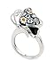 Black And White Millefiori Butterfly Ring, Size 9 title=
