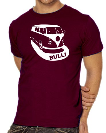 Touchlines Unisex/Herren T-Shirt VW Bulli, burgundy, S, B1682 Preisvergleich