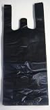 100ct Black Plastic T-shirt Shopping Bags (6x4x15-13mic)