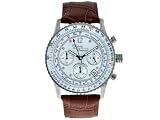 Charles Conrad CC0223G Mens Air Commander White Dial Brown Leather Strap Watch