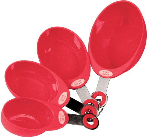 Fox Run Nylon and Stainless Measuring Cups, Red