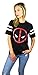 Marvel Womens Deadpool Logo Varsity Football Tee