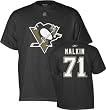 Evgeni Malkin Black Reebok Name and Number Pittsburgh Penguins T-Shirt