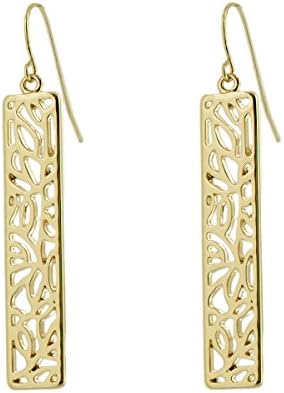 Floral Inspired Cut Out Drop Earrings: Silver - AtStyle247