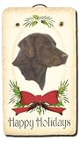 Chocolate Lab Christmas Holiday Welcome Slate