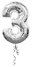 Numbers Foil Balloons | Three Shaped Balloon, Gold