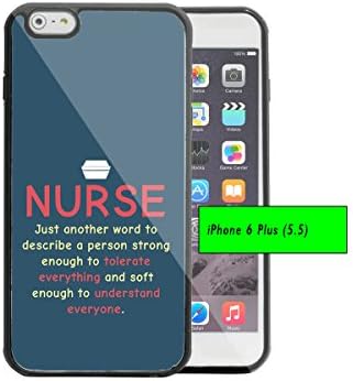 Nurse Quote Dark Teal Green Color Background Apple iPhone 6/6S Plus, 5.5 Rubber TPU Silicone Phone Case - FITS IPHONE 6 PLUS &amp; IPHONE 6S PLUS