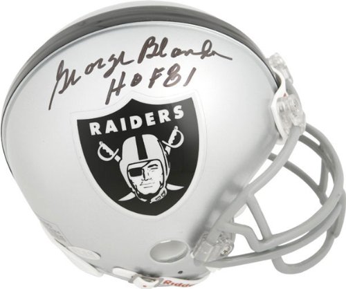 George Blanda Oakland Raiders Autographed Mini Helmet with HOF Inscription