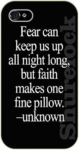 iPhone 5C Bible Verse - Fear can keep us up all night long, but faith makes one fine pillow - black plastic case / Verses, Inspirational and Motivational