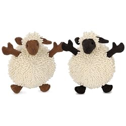 GoDog Fuzzy Wuzzy Sheep Baa Baa Balls Medium Dog Toy, 8-Inch,