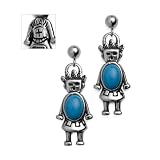 "Talavi" Kachina Sterling Silver and Turquoise Earrings by Relios, Inc.