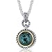 Portuguese Cut 4.75 carat Green Spinel Sterling Silver Twisted Cable Pendant